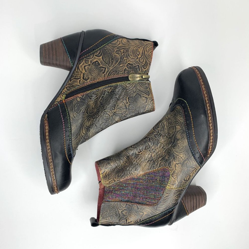 LAURA VITA Alizee Multicolor Leather Booties EU37 / US 6.5 -‎ 7 - Picture 3 of 9